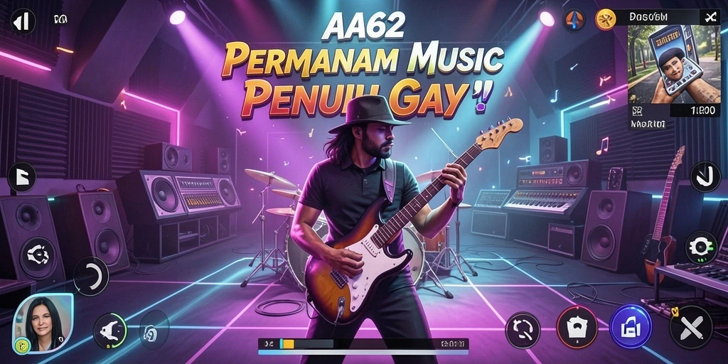 Tampilan screenshot <strong>AA62</strong> yang menunjukkan gameplay musik yang seru.