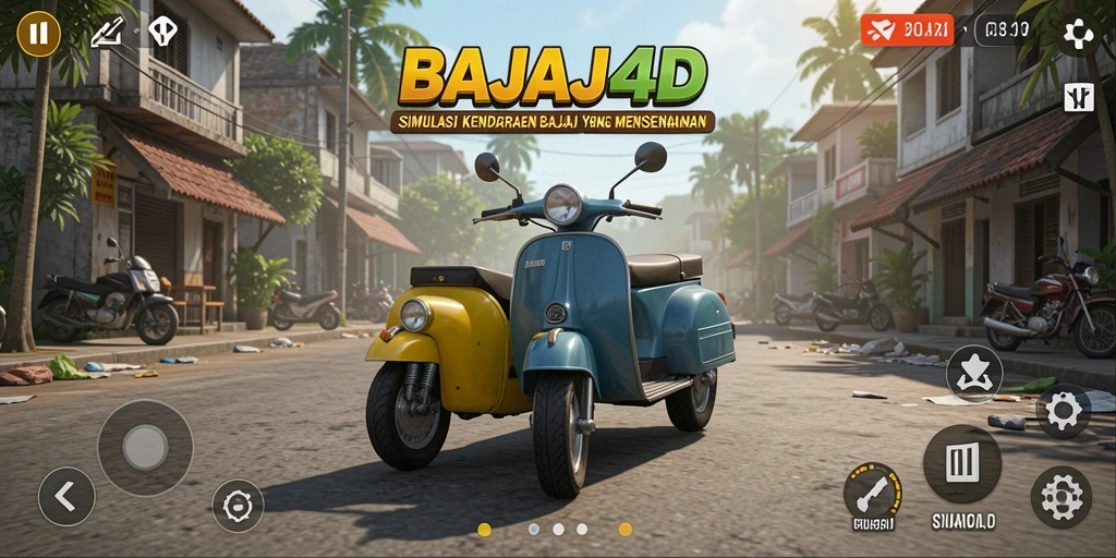 Tampilan gameplay menarik dari BAJAJ4D dengan kendaraan bajaj yang realistis.