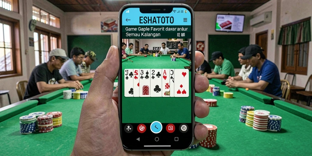 Tampilan gameplay ESHATOTO yang seru dan menarik dalam permainan Gaple.