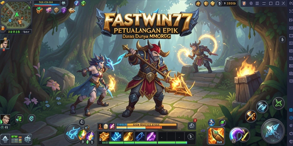 Tangkapan layar gameplay FASTWIN77 yang menampilkan pertarungan epik dalam dunia MMORPG.