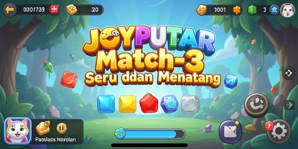 Screenshot gameplay JOYPUTAR yang seru dan penuh tantangan Match-3.