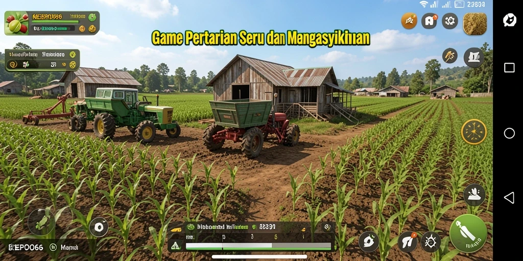 Tampilan gameplay KEPO66 dengan berbagai aktivitas berkebun