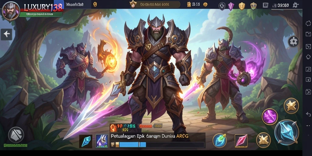 Screenshot gameplay LUXURY138 yang menampilkan aksi pertarungan ARPG yang seru.