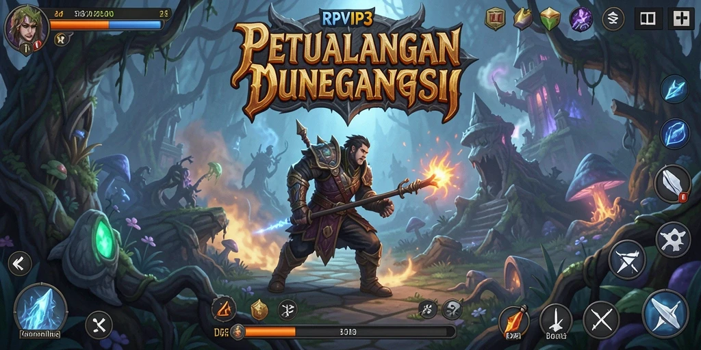 Screenshot gameplay RPVIP3 yang menampilkan petualangan mendebarkan.