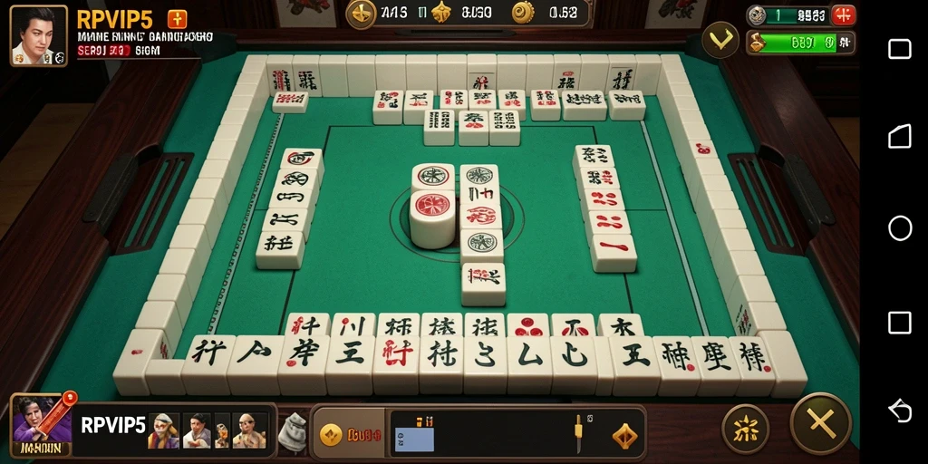 Gameplay menarik RPVIP5 dengan ubin Mahjong yang berwarna-warni.