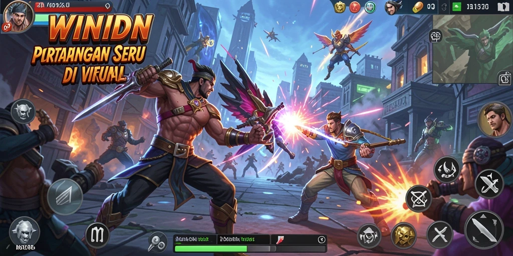 Tampilan gameplay seru di WINIDN dengan pertarungan adrenaline tinggi.