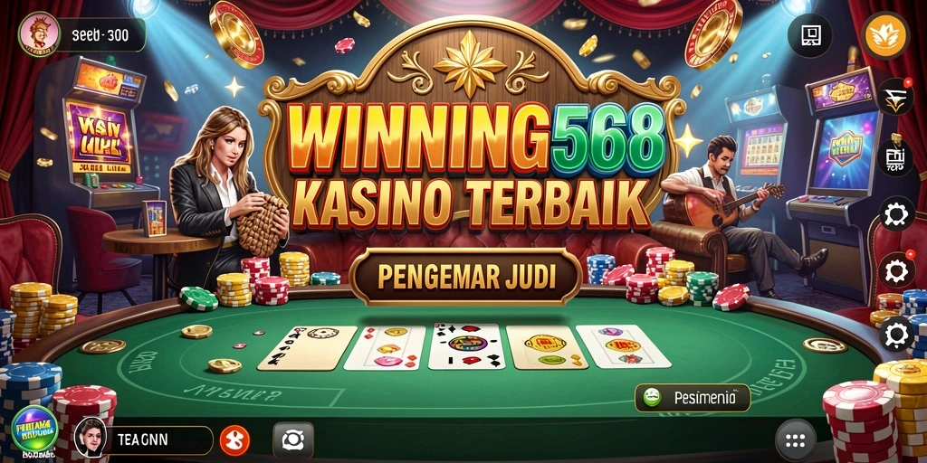 Tampilan gameplay menegangkan dalam aplikasi Kasino WINNING568.